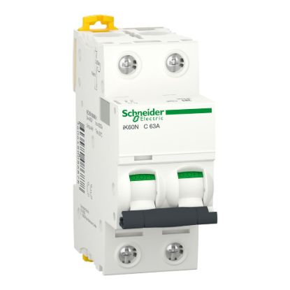 Picture of Miniature circuit breaker (MCB), Acti9 iK60N, 2P, 63A, C curve, 6000A (IEC/EN 60898-1)
