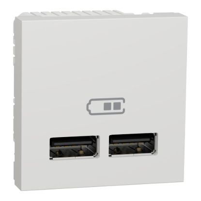 Picture of New Unica - 2 USB charger 1 A - 2 modules - type A - white