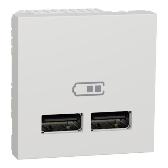 Picture of New Unica - 2 USB charger 1 A - 2 modules - type A - white