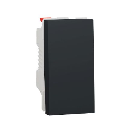Picture of Switch, New Unica, 1-pole 2-way, 10AX, 1 module, screwless terminals, painted, IP4X, anthracite