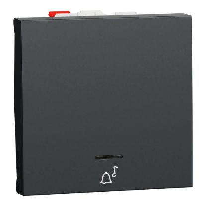 Picture of Push-button, New Unica, + NO push-button, 10A, 2 modules, screwless terminals, painted, IP4X, anthracite