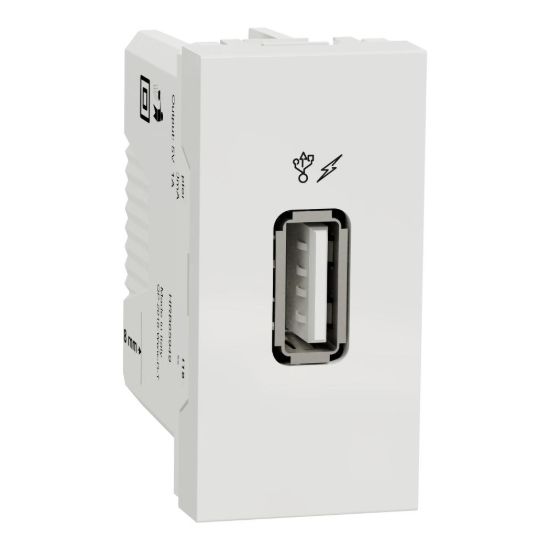 Picture of New Unica - USB charger 1 A - 1 module - type A - white