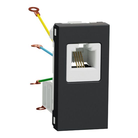 Picture of New Unica - telephone socket - 1 x RJ12 - 1 m - anthracite