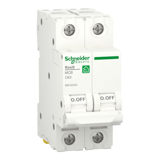 Picture of Miniature circuit breaker (MCB), Resi9, 2P, 63A, C curve, 4500A (IEC/EN 60898-1)