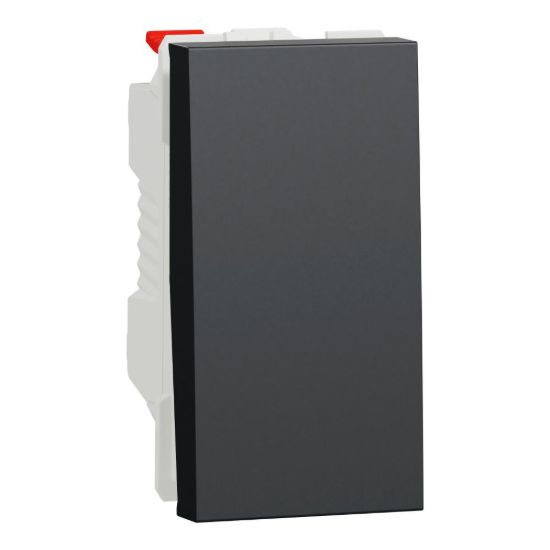 Picture of Push button switch, New Unica, + NO push-button, 10A, 1 module, anthracite