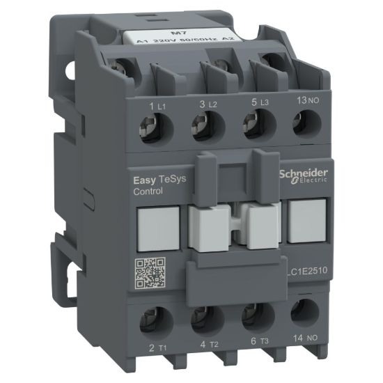 Picture of Contactor,Easy TeSys Control,LC1E,3P(3NO),AC-3,<=440V,25A,220V AC coil,50/60Hz,1NO auxiliary contact