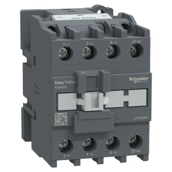 Picture of Contactor,Easy TeSys Control,LC1E,3P(3NO),AC-3,<=440V,32A,220V AC coil,50/60Hz,1NC auxiliary contact