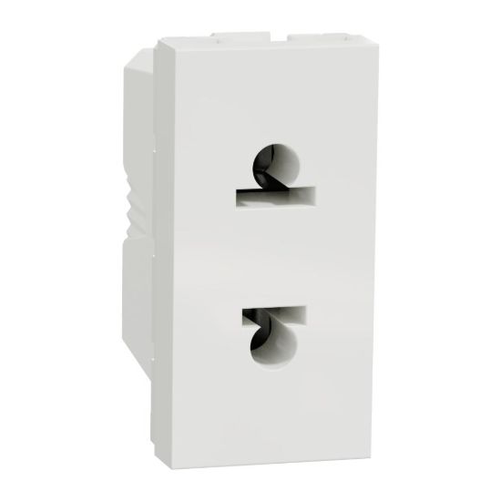 Picture of Socket-outlet, New Unica, 2P, 16A, Euroamerican, white