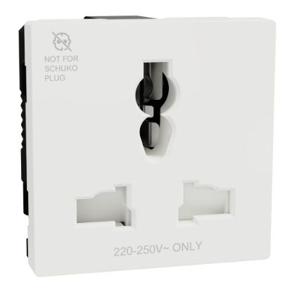 Picture of International Socket outlet, Miluz E, 16A, 250V, 2 Module, White
