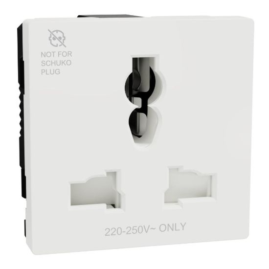 Picture of International Socket outlet, Miluz E, 16A, 250V, 2 Module, White