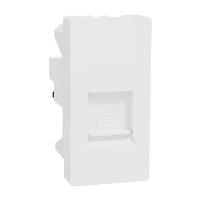Picture of Telephone Outlet, Miluz E, 6 Pin, 4 Wire, mechanism with shutter, white