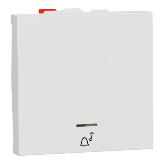 Picture of Push-button, New Unica, mechanism, + NO push-button, 10A, 2 modules, screwless terminals, IP4X, white