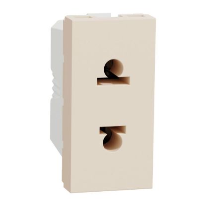 Picture of Socket outlet, New Unica, 2P, 16A, Euroamerican, beige