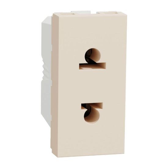Picture of Socket outlet, New Unica, 2P, 16A, Euroamerican, beige