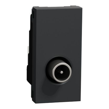 Picture of TV socket, New Unica, 1 module, male IEC 9.52mm, anthracite