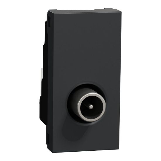 Picture of TV socket, New Unica, 1 module, male IEC 9.52mm, anthracite