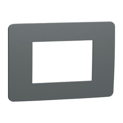 Picture of Cover frame, New Unica, 1 gang, 3 modules, dark grey and white
