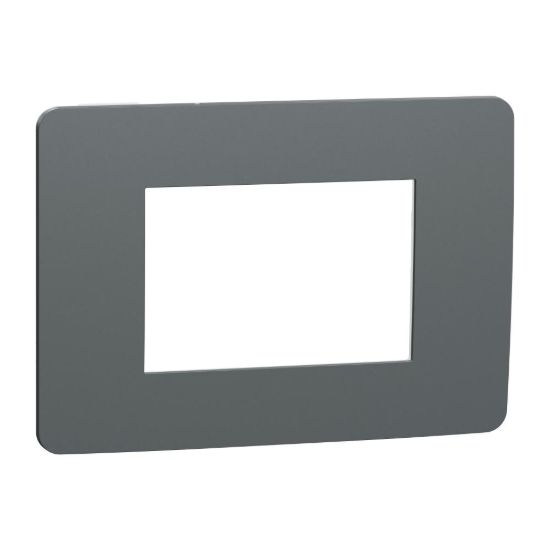 Picture of Cover frame, New Unica, 1 gang, 3 modules, dark grey and white