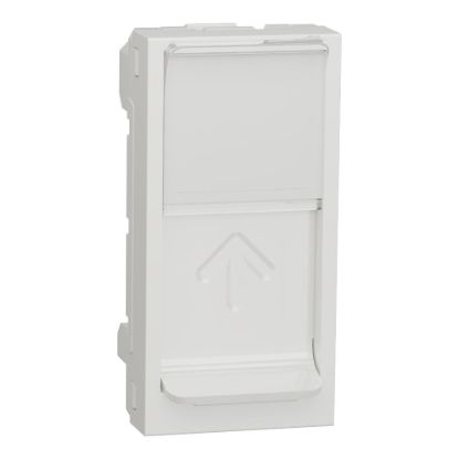 Picture of Central plate, New Unica, 1 x RJ45, SOne, 1 m, straight, shutter, white