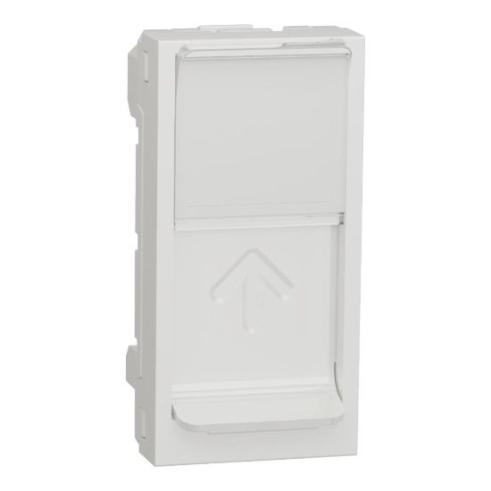 Picture of Central plate, New Unica, 1 x RJ45, SOne, 1 m, straight, shutter, white
